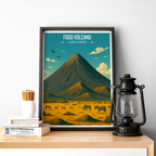 Fogo Volcano - Cape Verde - Travel Art Print Wall Deco Poster