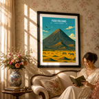 Fogo Volcano - Cape Verde - Travel Art Print Wall Deco Poster