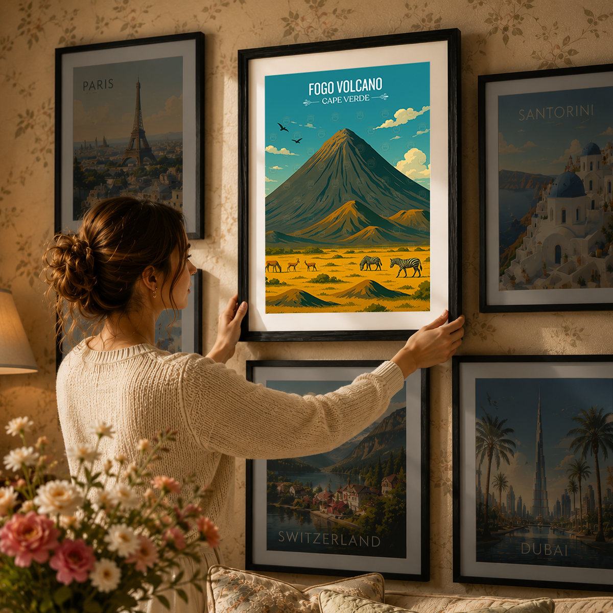 Fogo Volcano - Cape Verde - Travel Art Print Wall Deco Poster