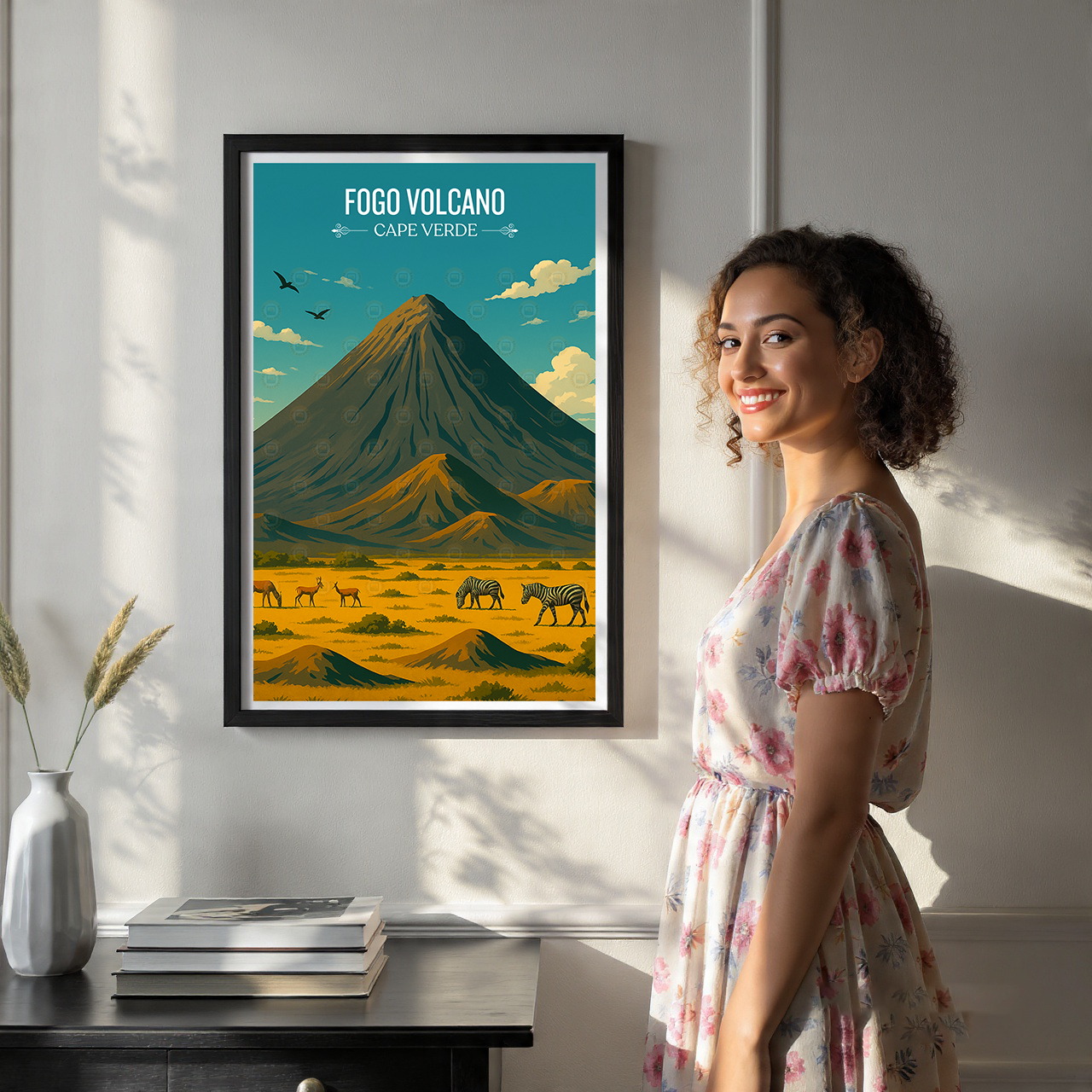 Fogo Volcano - Cape Verde - Travel Art Print Wall Deco Poster