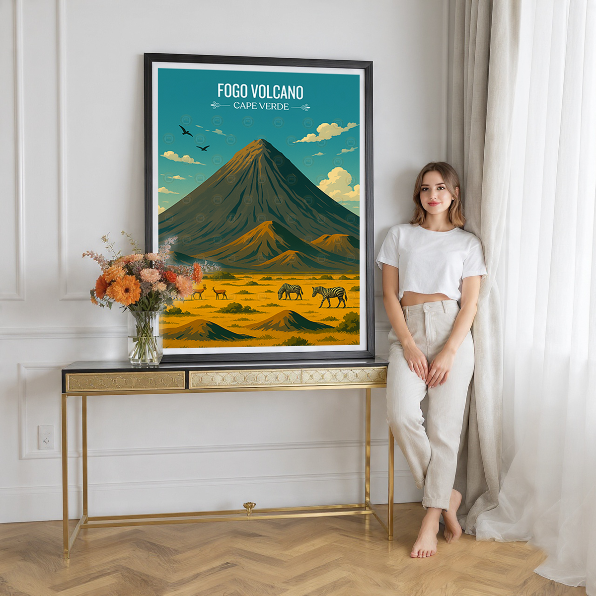 Fogo Volcano - Cape Verde - Travel Art Print Wall Deco Poster