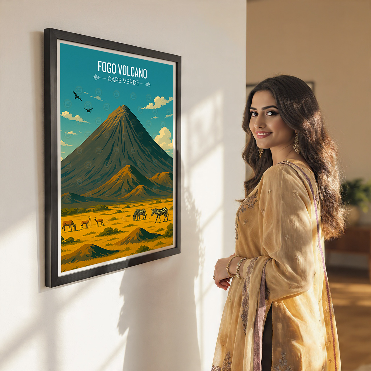 Fogo Volcano - Cape Verde - Travel Art Print Wall Deco Poster