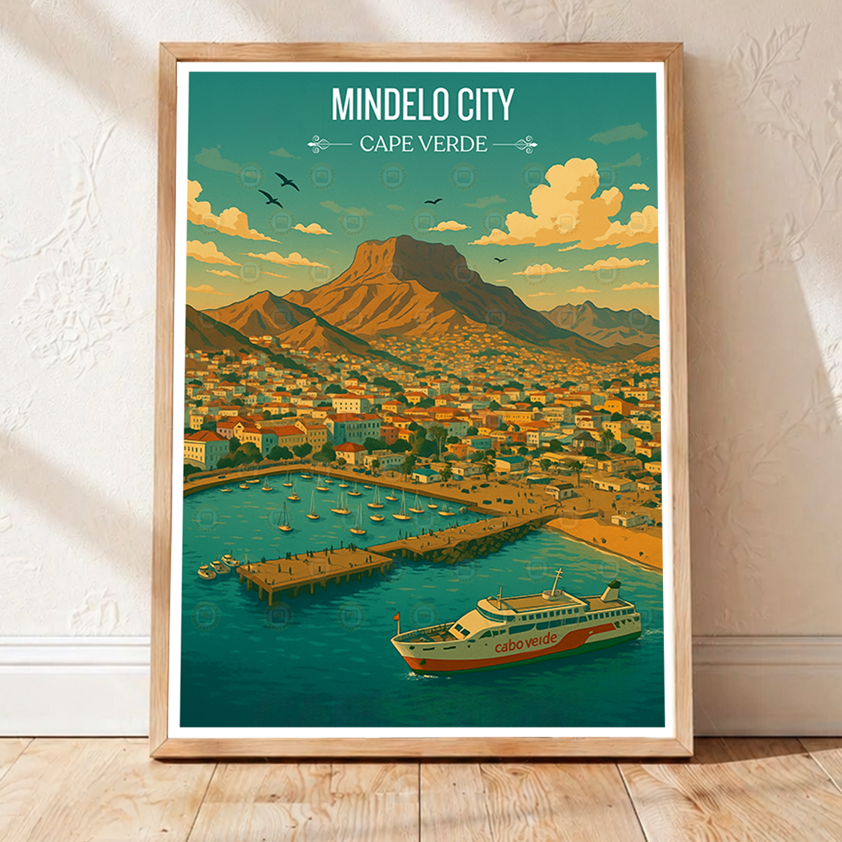 Mindelo City - Cape Verde - Travel Art Print Wall Deco Poster