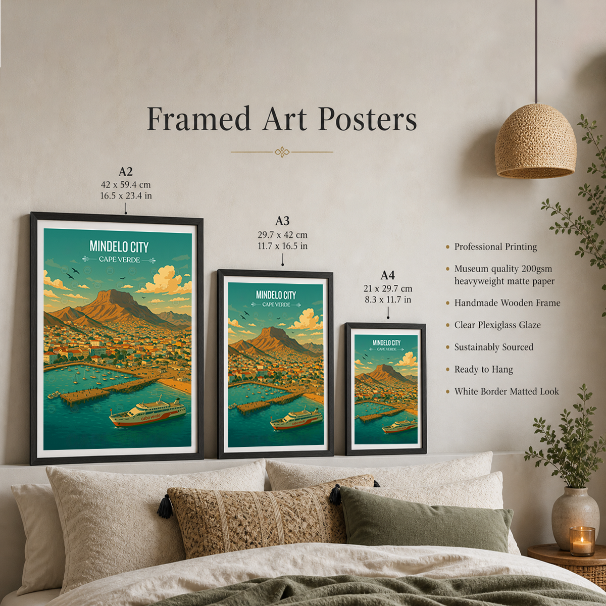 Mindelo City - Cape Verde - Travel Art Print Wall Deco Poster