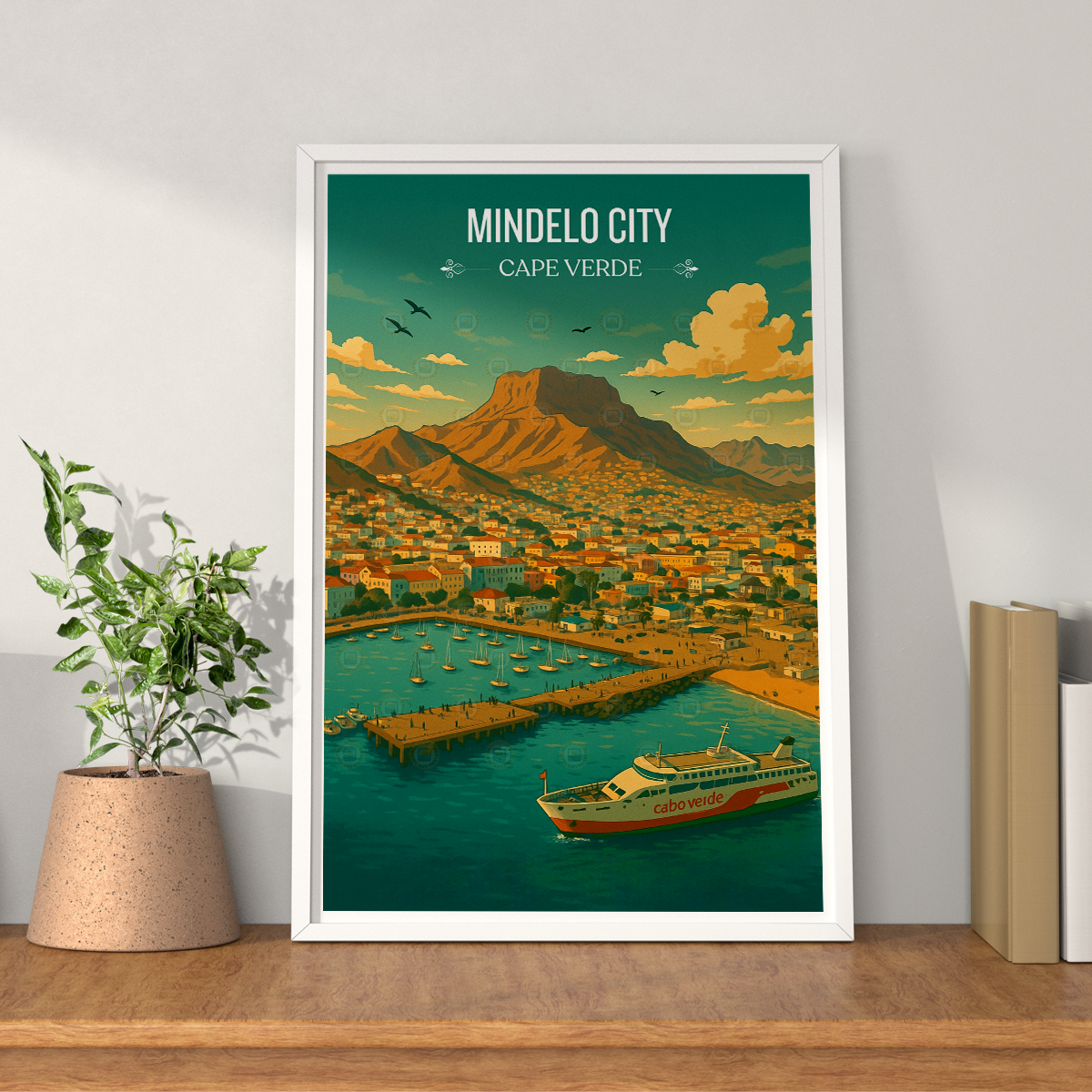 Mindelo City - Cape Verde - Travel Art Print Wall Deco Poster