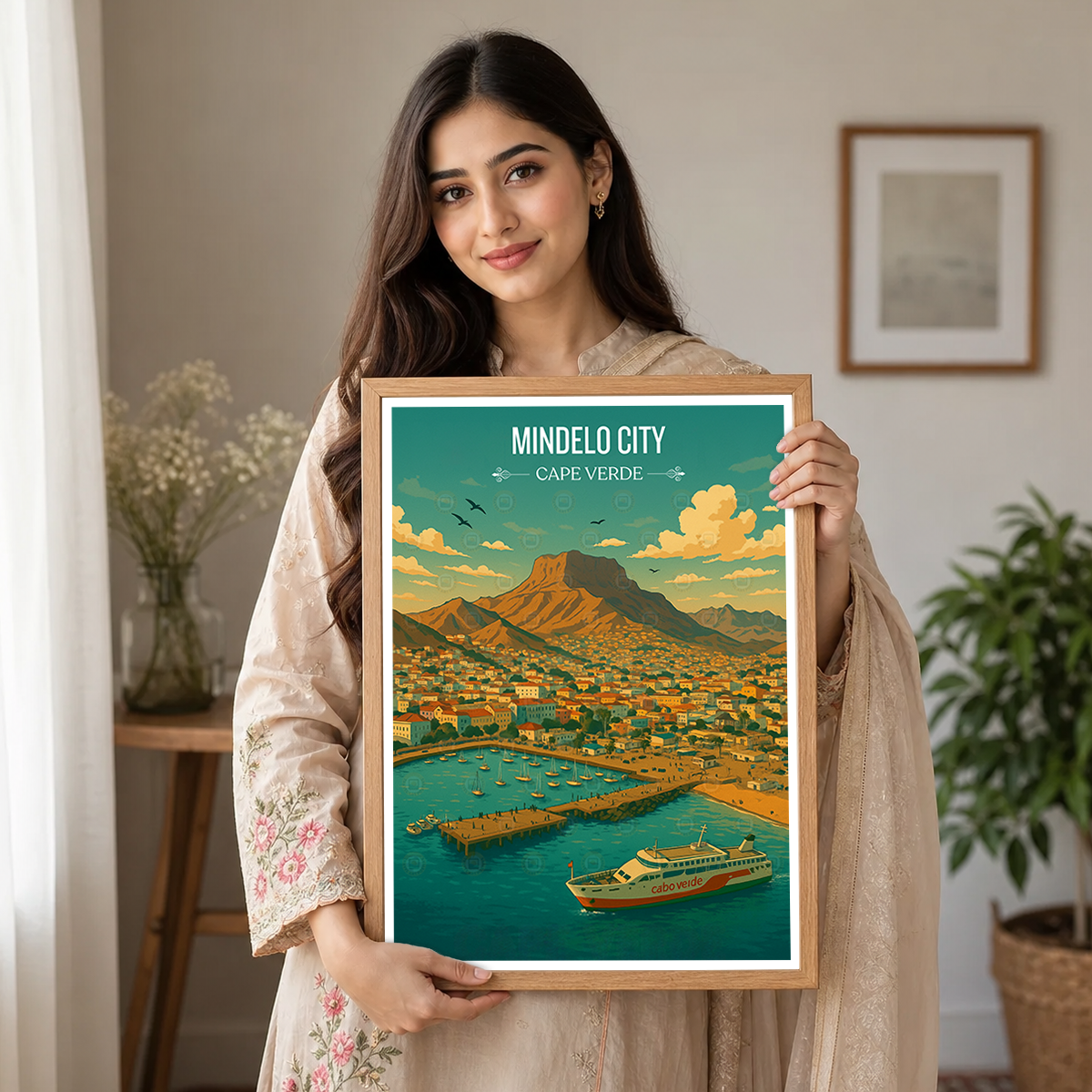 Mindelo City - Cape Verde - Travel Art Print Wall Deco Poster
