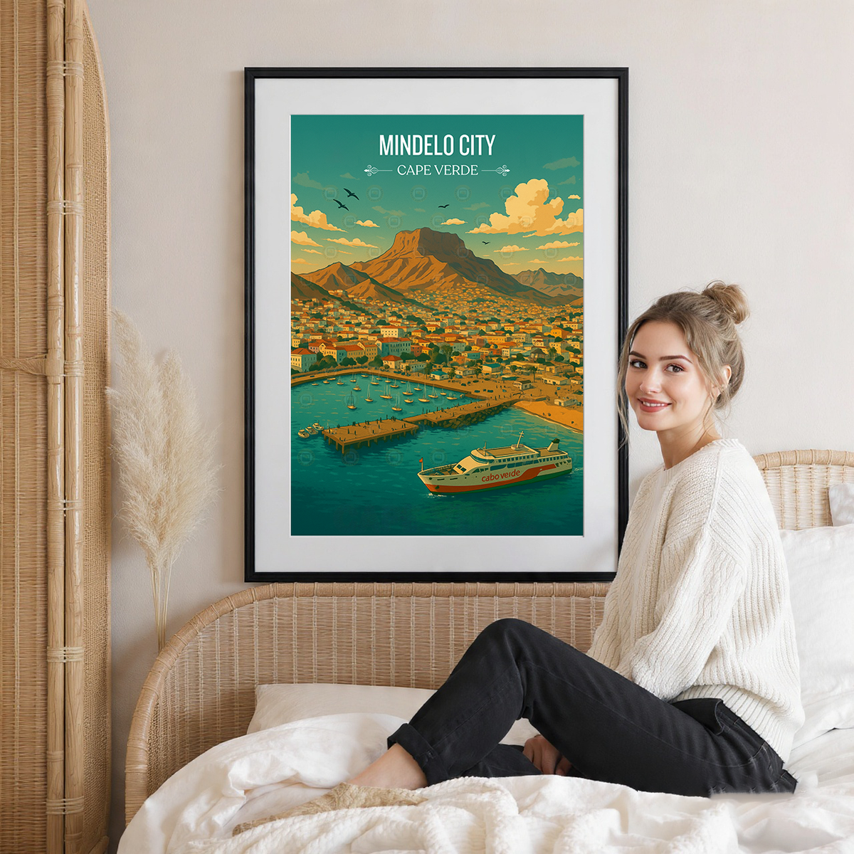 Mindelo City - Cape Verde - Travel Art Print Wall Deco Poster