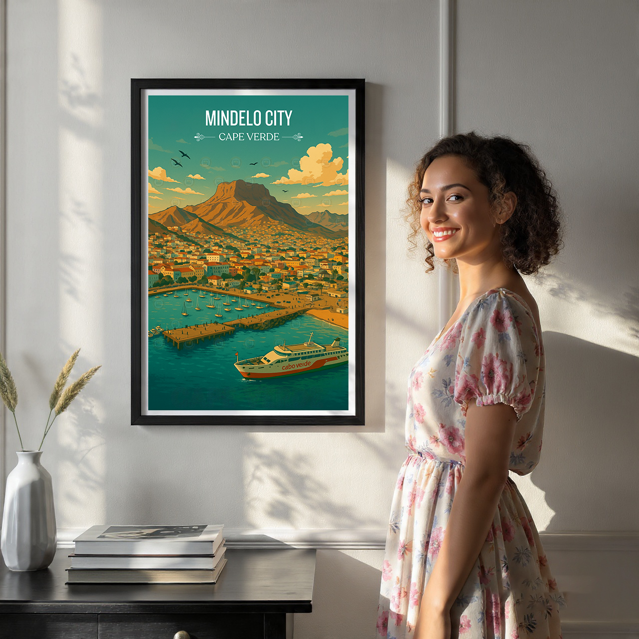 Mindelo City - Cape Verde - Travel Art Print Wall Deco Poster