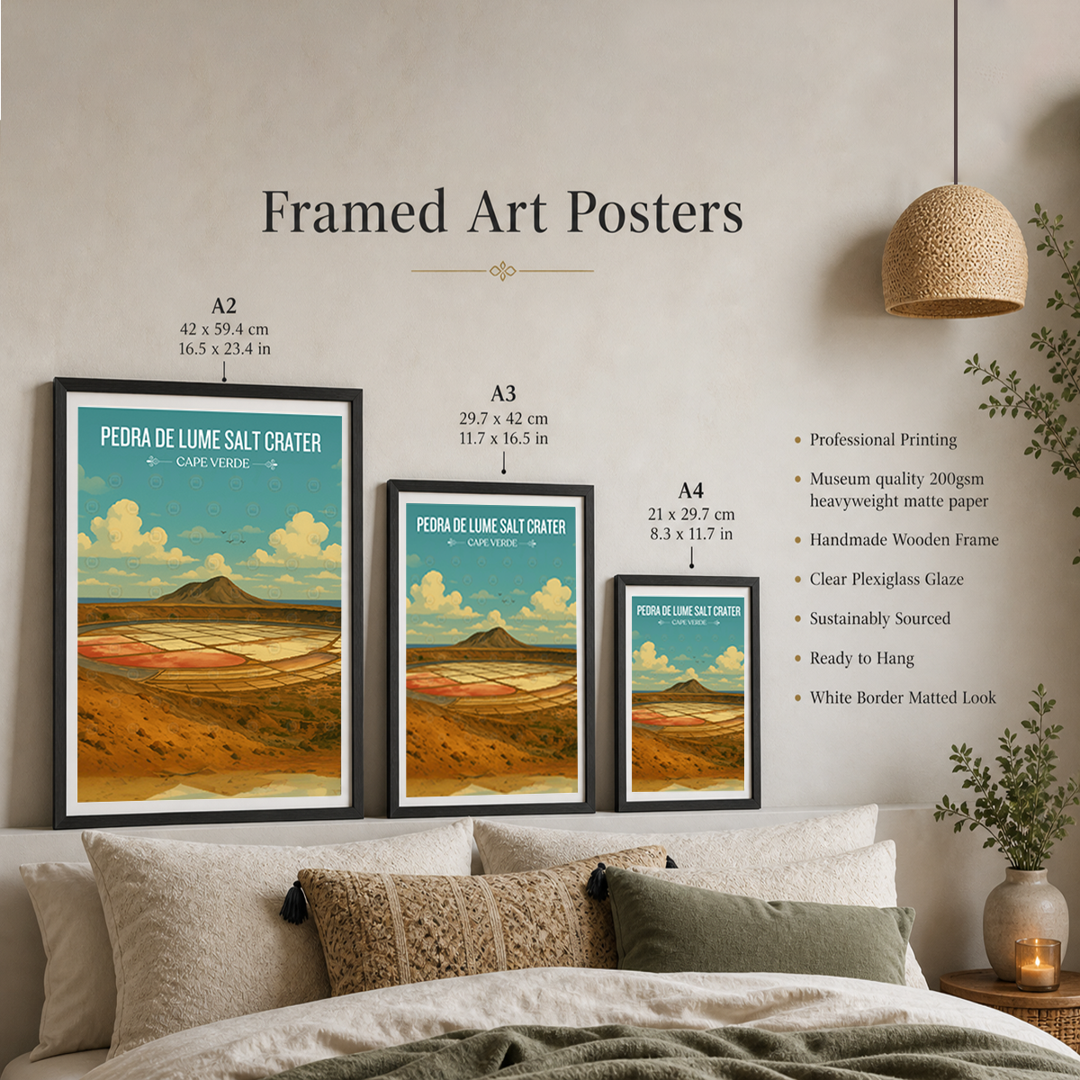 Pedra de Lume Salt Crater - Cape Verde - Travel Art Print Wall Deco Poster