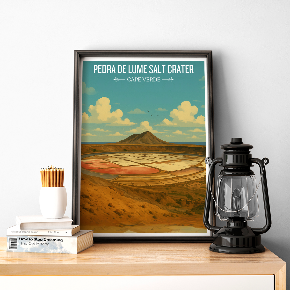 Pedra de Lume Salt Crater - Cape Verde - Travel Art Print Wall Deco Poster