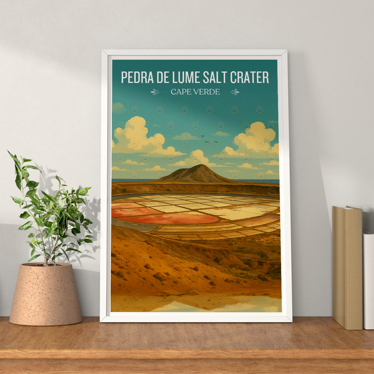 Pedra de Lume Salt Crater - Cape Verde - Travel Art Print Wall Deco Poster