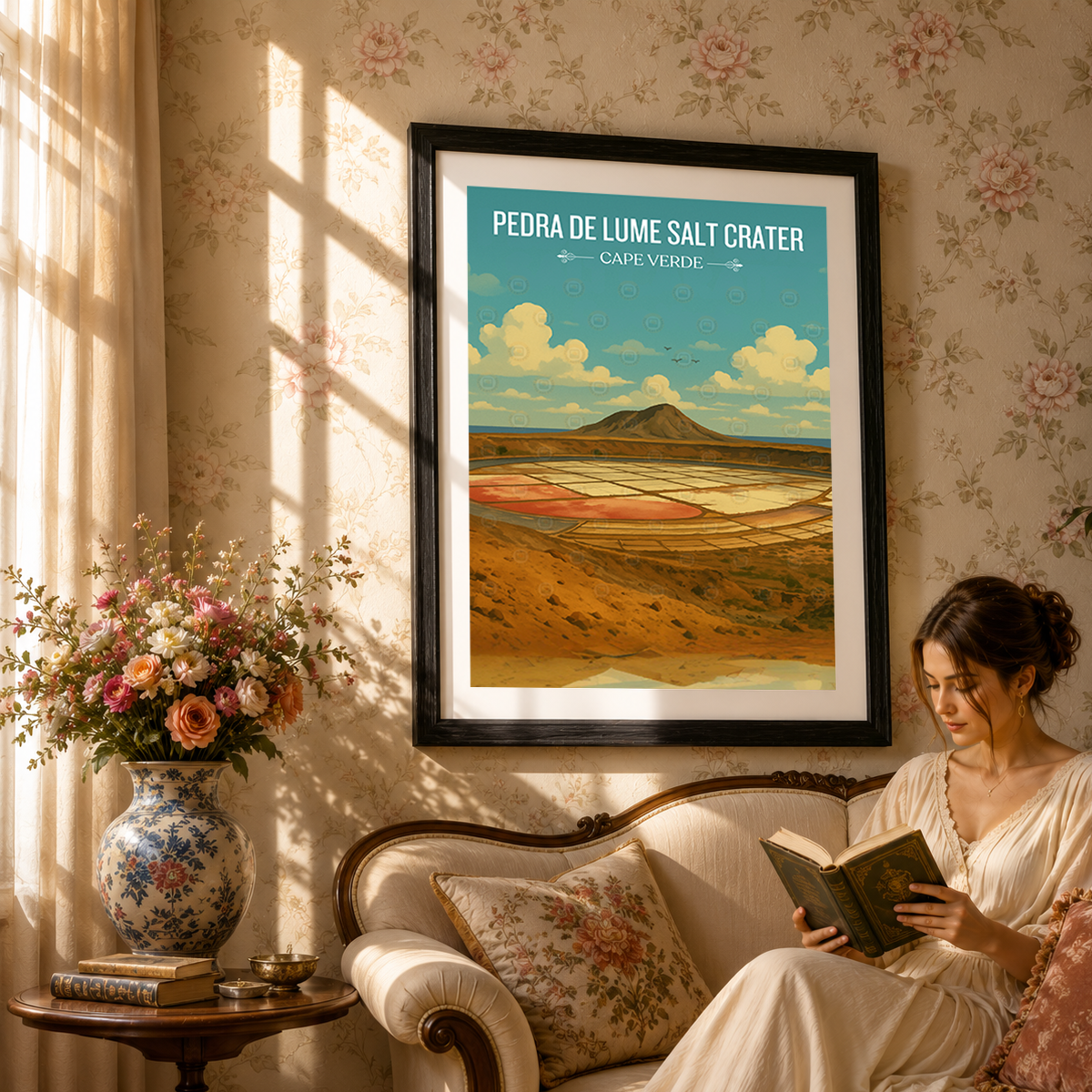 Pedra de Lume Salt Crater - Cape Verde - Travel Art Print Wall Deco Poster
