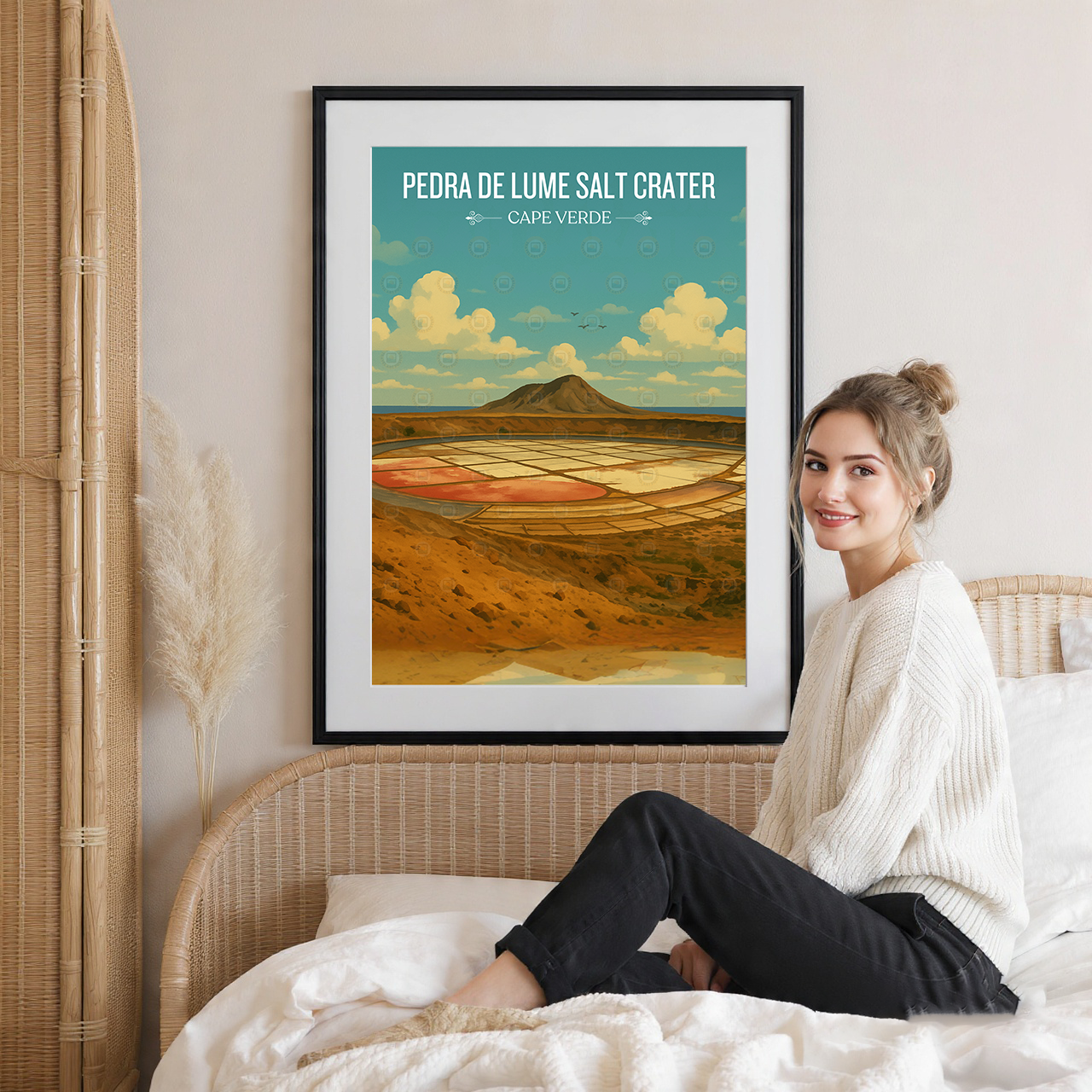Pedra de Lume Salt Crater - Cape Verde - Travel Art Print Wall Deco Poster