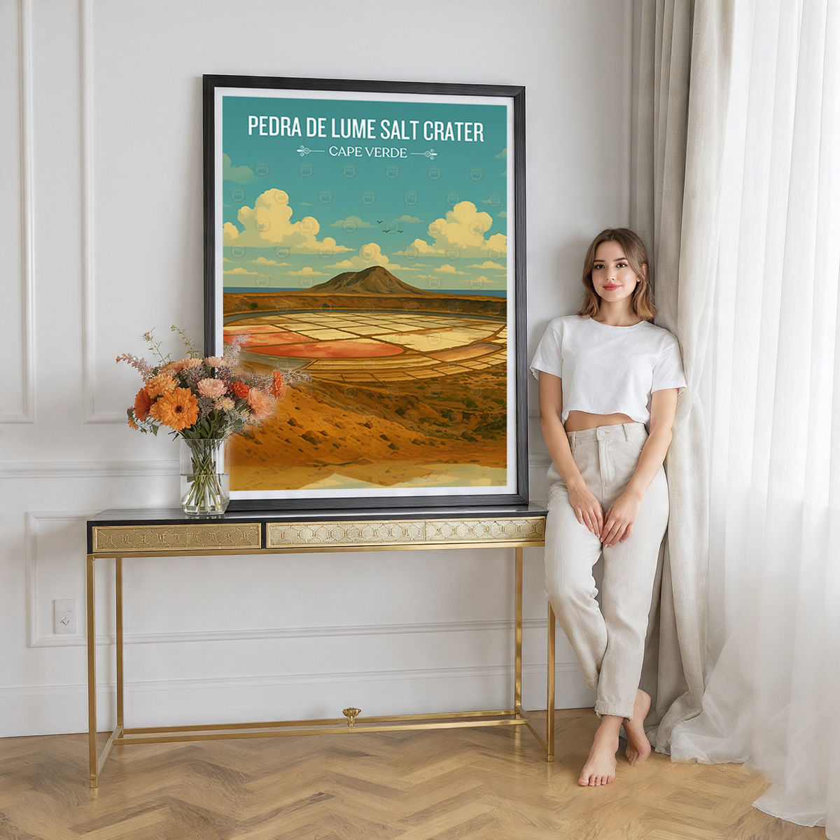 Pedra de Lume Salt Crater - Cape Verde - Travel Art Print Wall Deco Poster