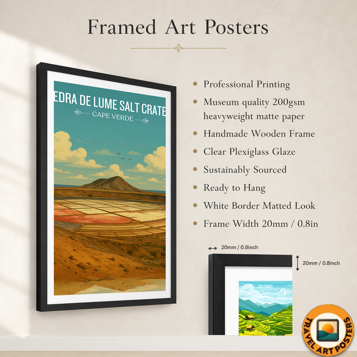 Pedra de Lume Salt Crater - Cape Verde - Travel Art Print Wall Deco Poster