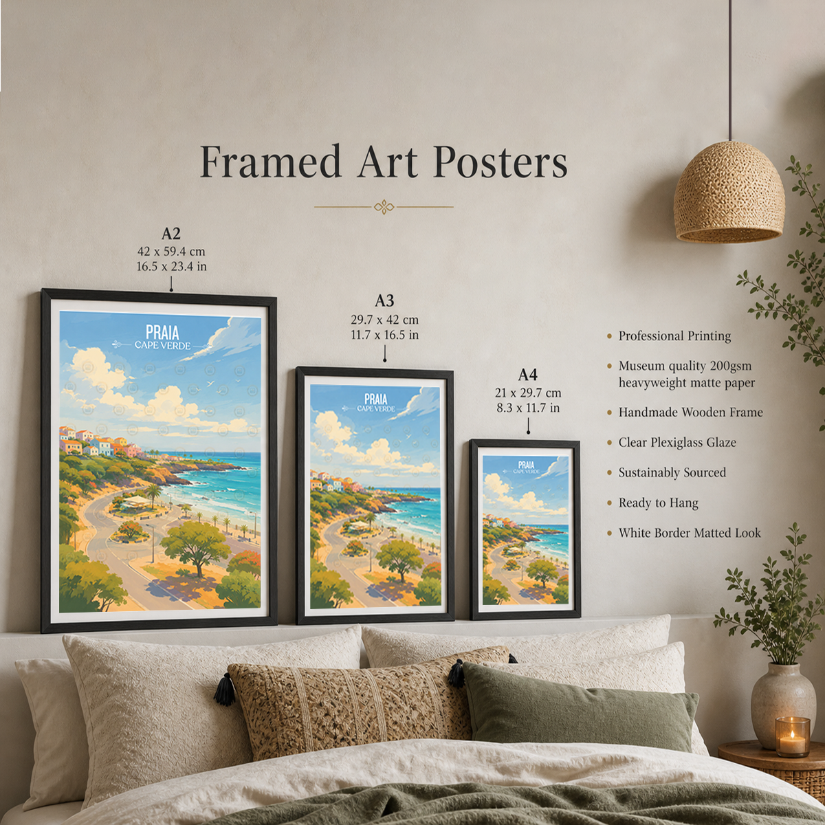 Praia - Cape Verde - Travel Art Print Wall Deco Poster
