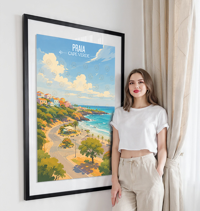 Praia - Cape Verde - Travel Art Print Wall Deco Poster