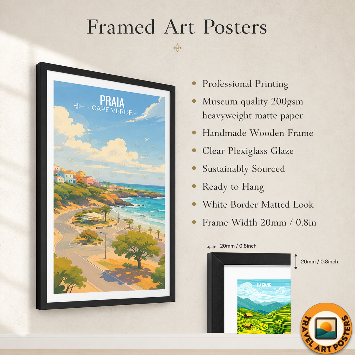 Praia - Cape Verde - Travel Art Print Wall Deco Poster