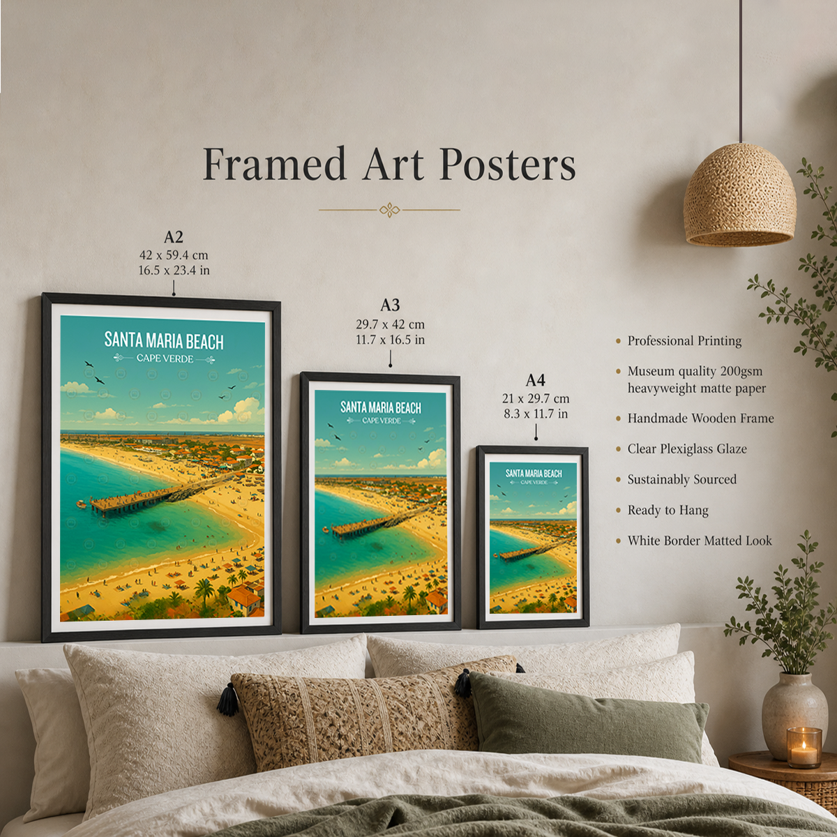 Santa Maria Beach - Cape Verde - Travel Art Print Wall Deco Poster