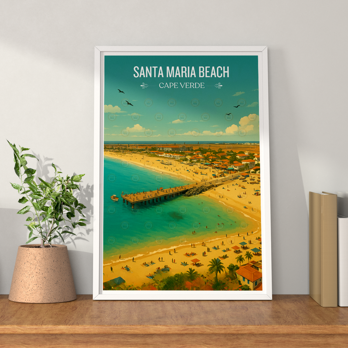 Santa Maria Beach - Cape Verde - Travel Art Print Wall Deco Poster