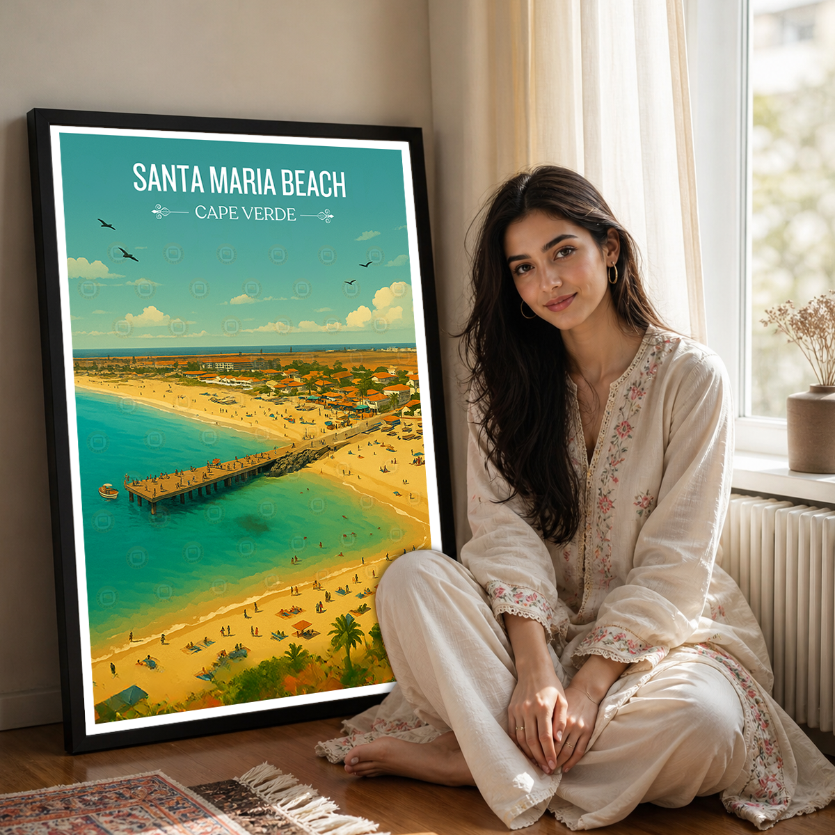 Santa Maria Beach - Cape Verde - Travel Art Print Wall Deco Poster