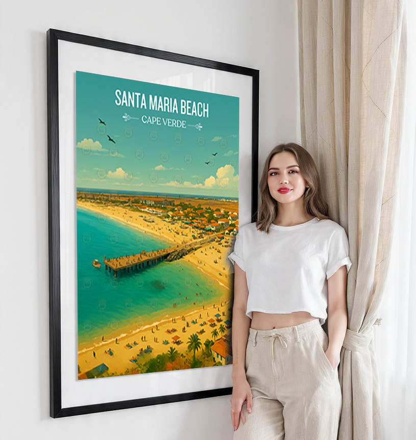 Santa Maria Beach - Cape Verde - Travel Art Print Wall Deco Poster