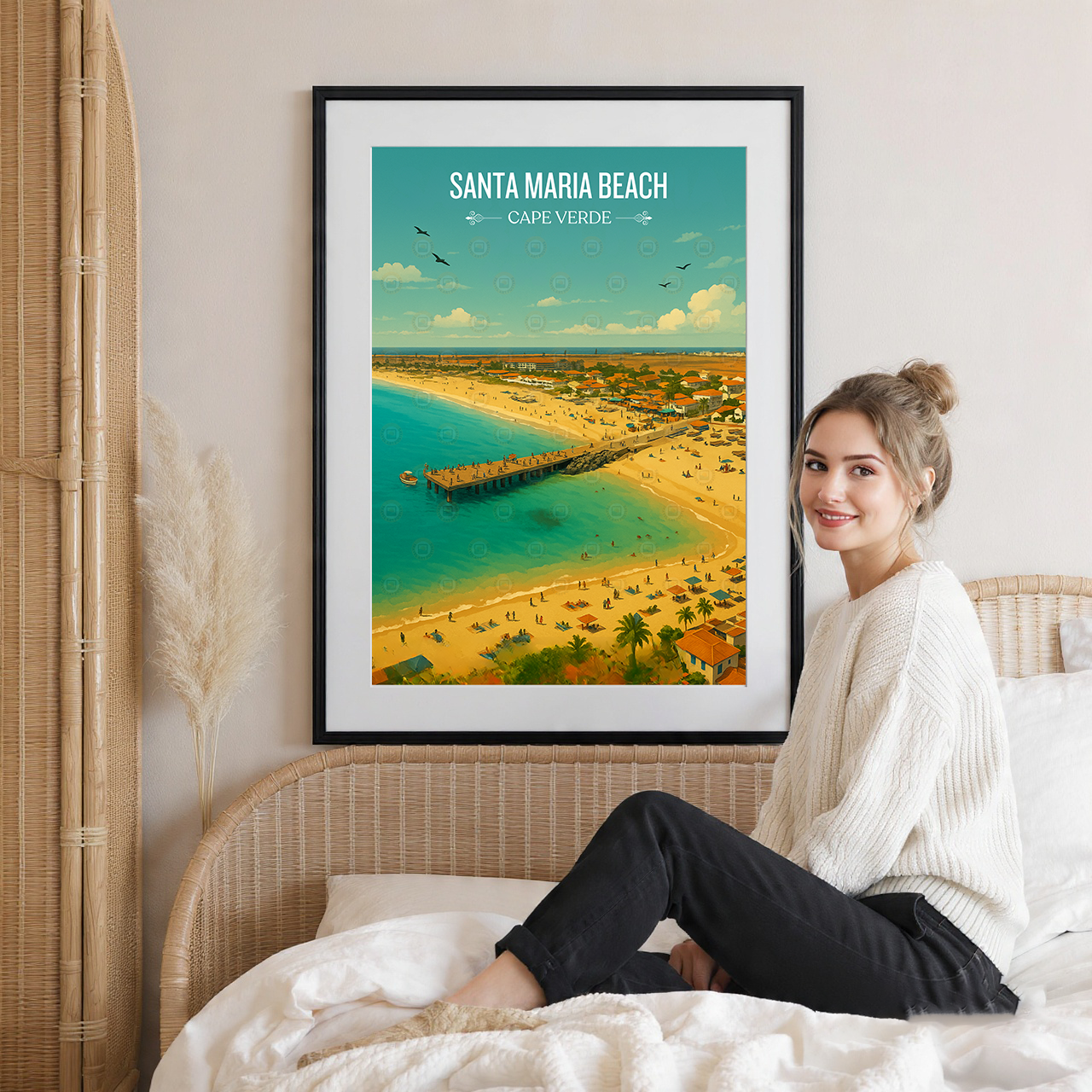 Santa Maria Beach - Cape Verde - Travel Art Print Wall Deco Poster