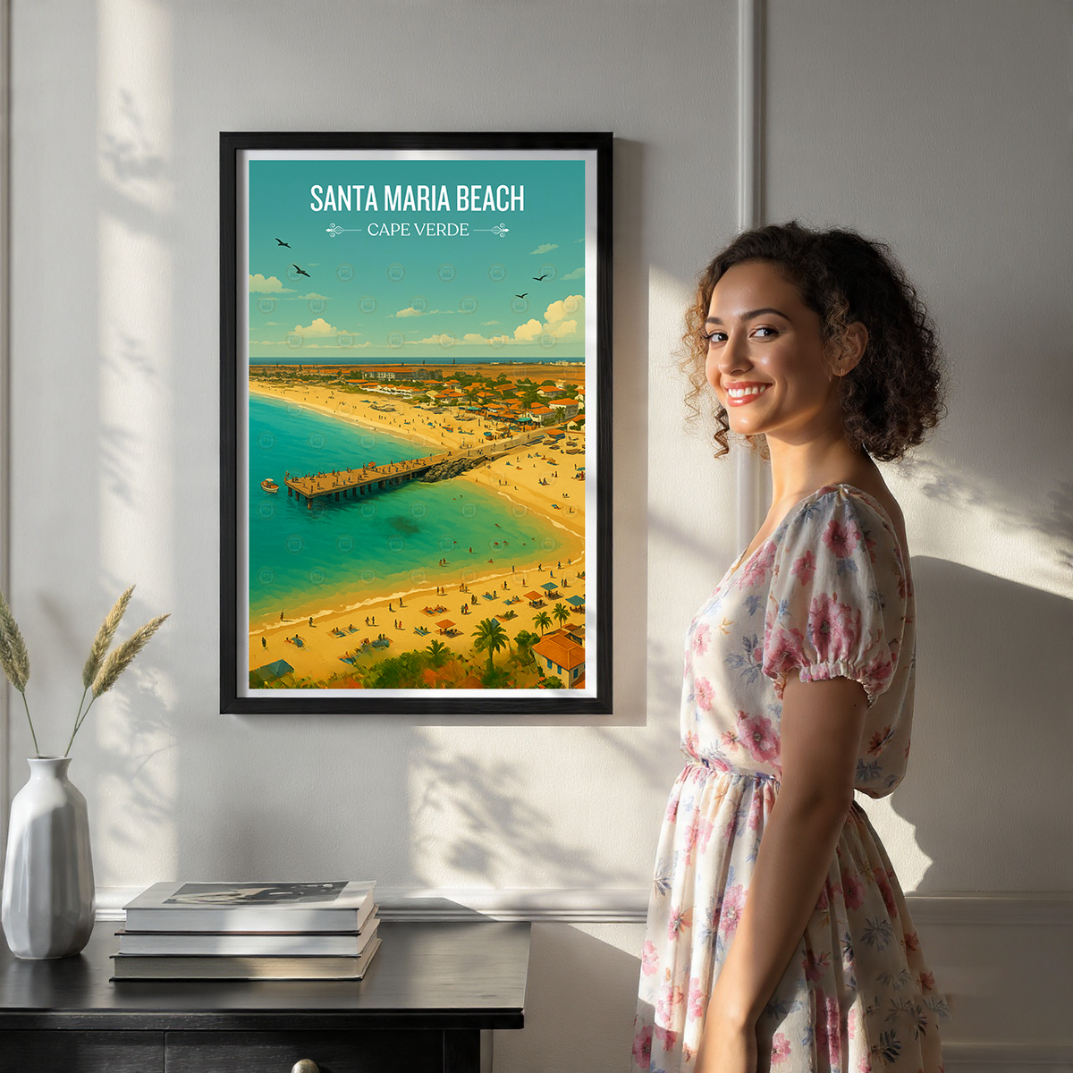 Santa Maria Beach - Cape Verde - Travel Art Print Wall Deco Poster