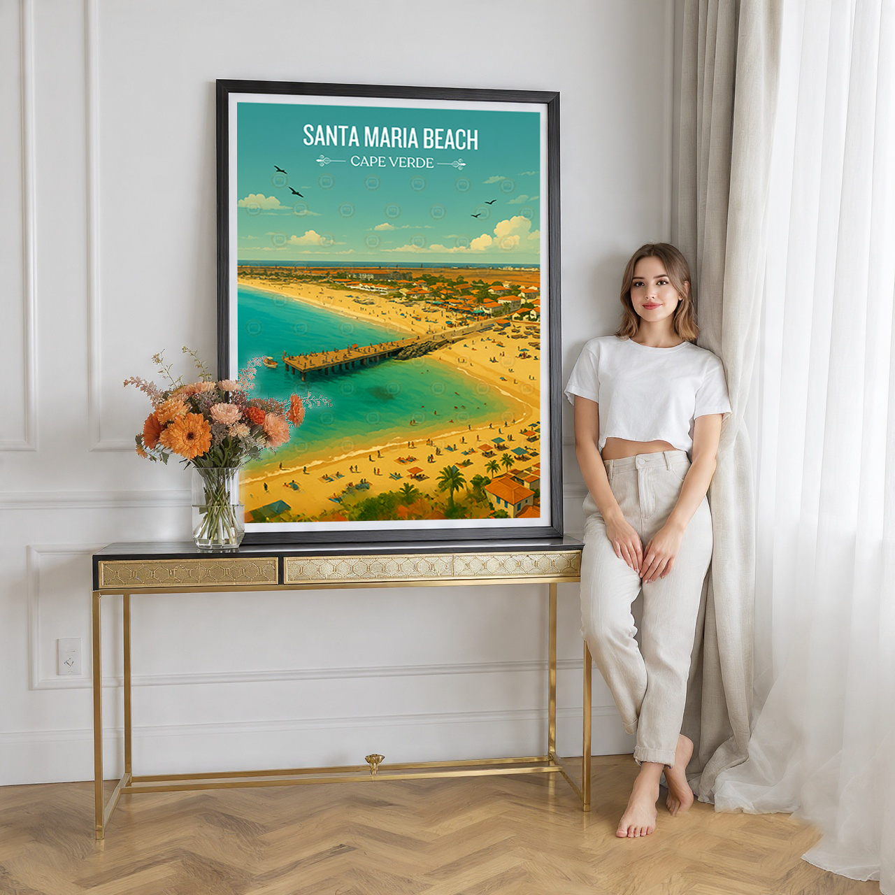 Santa Maria Beach - Cape Verde - Travel Art Print Wall Deco Poster