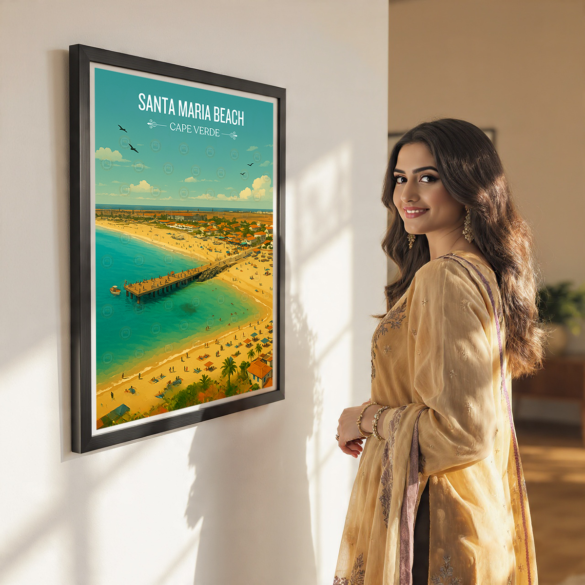 Santa Maria Beach - Cape Verde - Travel Art Print Wall Deco Poster