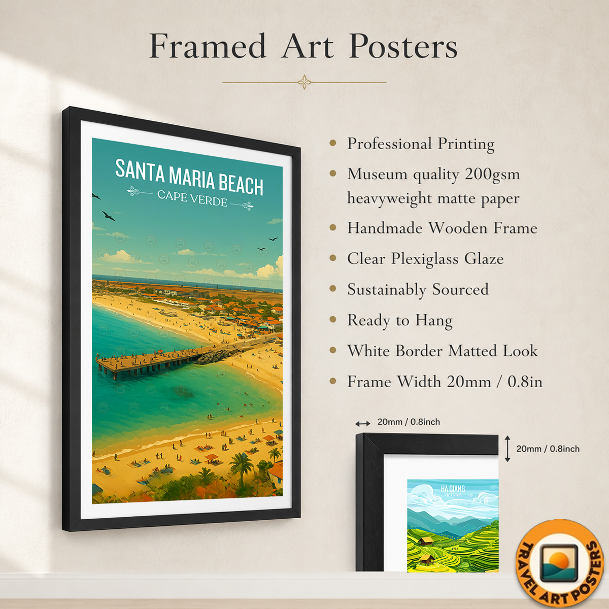 Santa Maria Beach - Cape Verde - Travel Art Print Wall Deco Poster