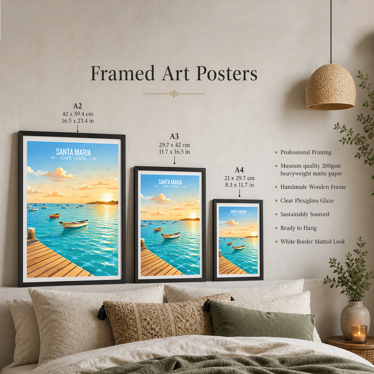 Santa Maria - Cape Verde - Travel Art Print Wall Deco Poster