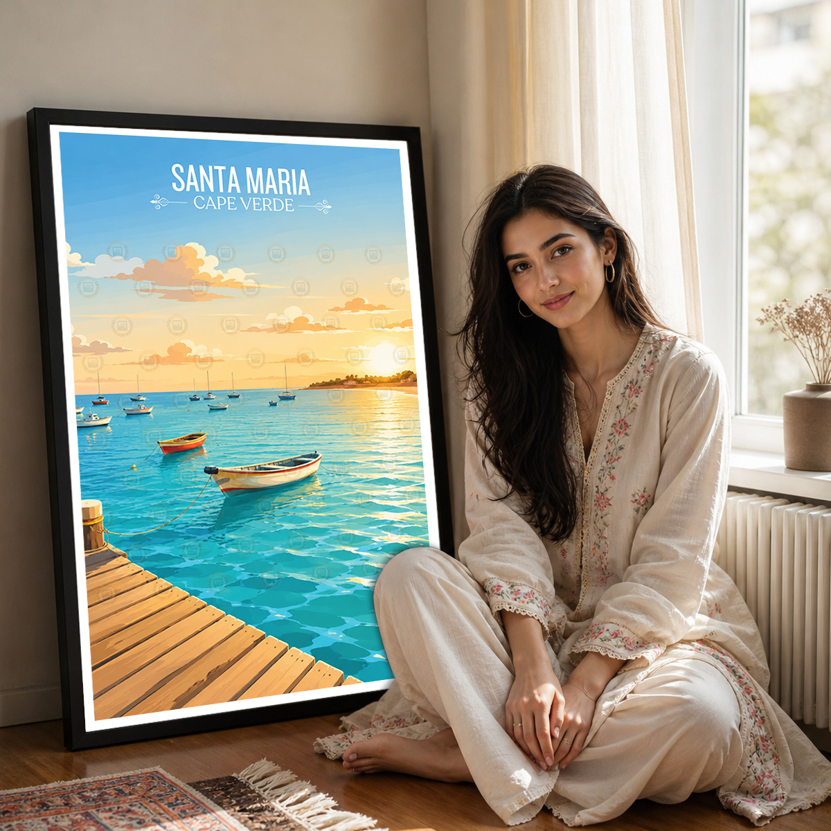 Santa Maria - Cape Verde - Travel Art Print Wall Deco Poster