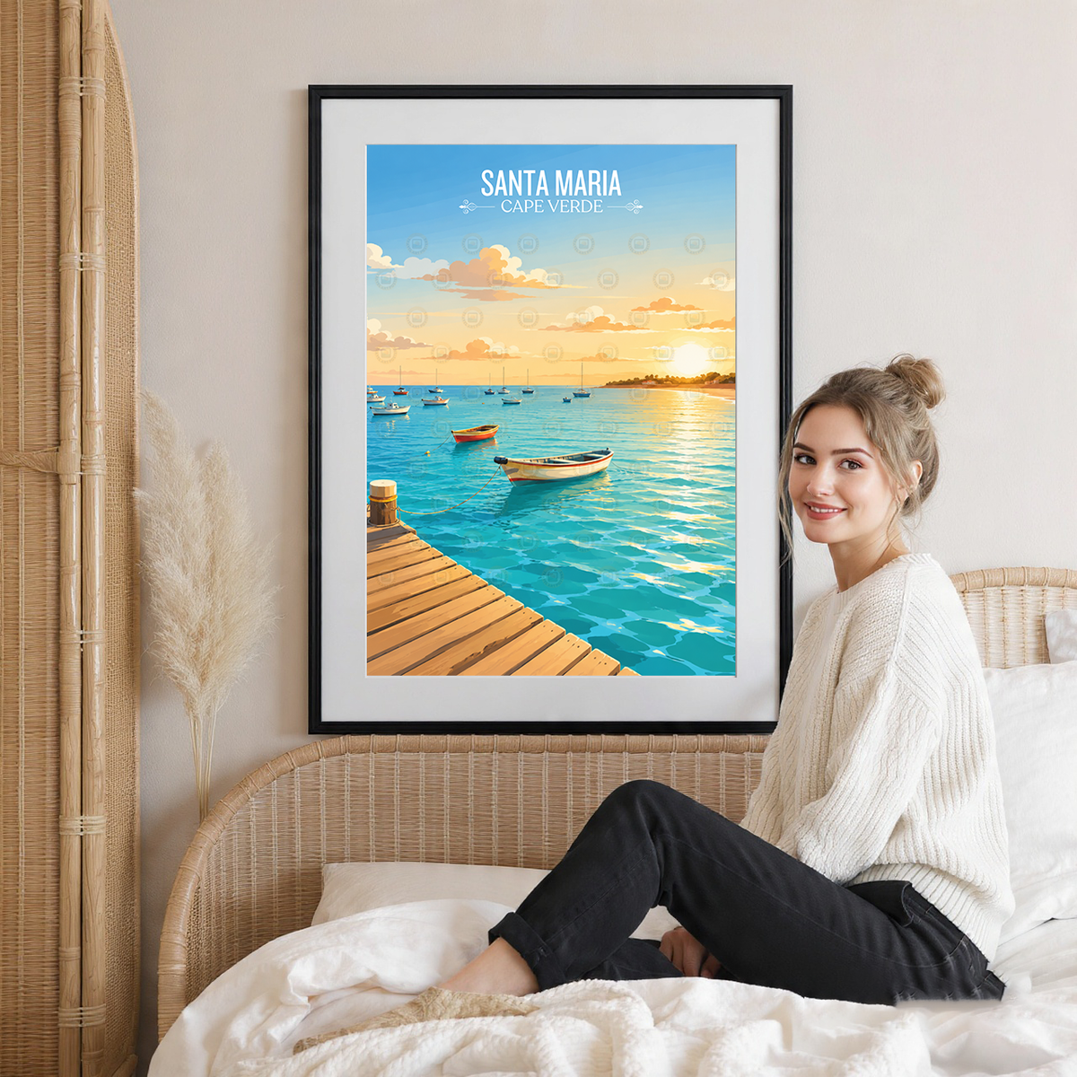 Santa Maria - Cape Verde - Travel Art Print Wall Deco Poster