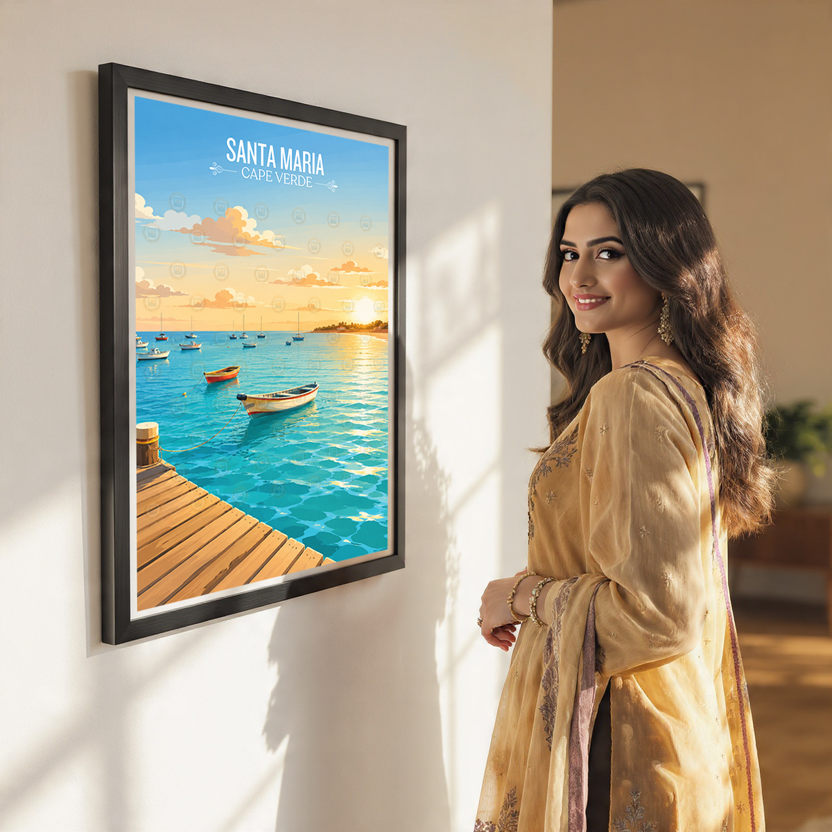 Santa Maria - Cape Verde - Travel Art Print Wall Deco Poster