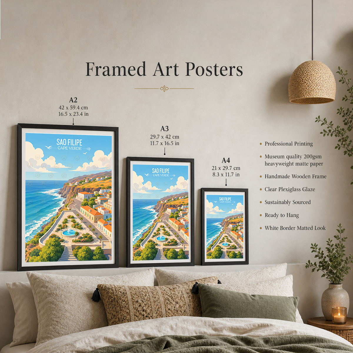 Sao Filipe - Cape Verde - Travel Art Print Wall Deco Poster