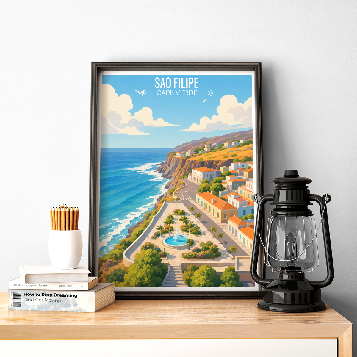 Sao Filipe - Cape Verde - Travel Art Print Wall Deco Poster