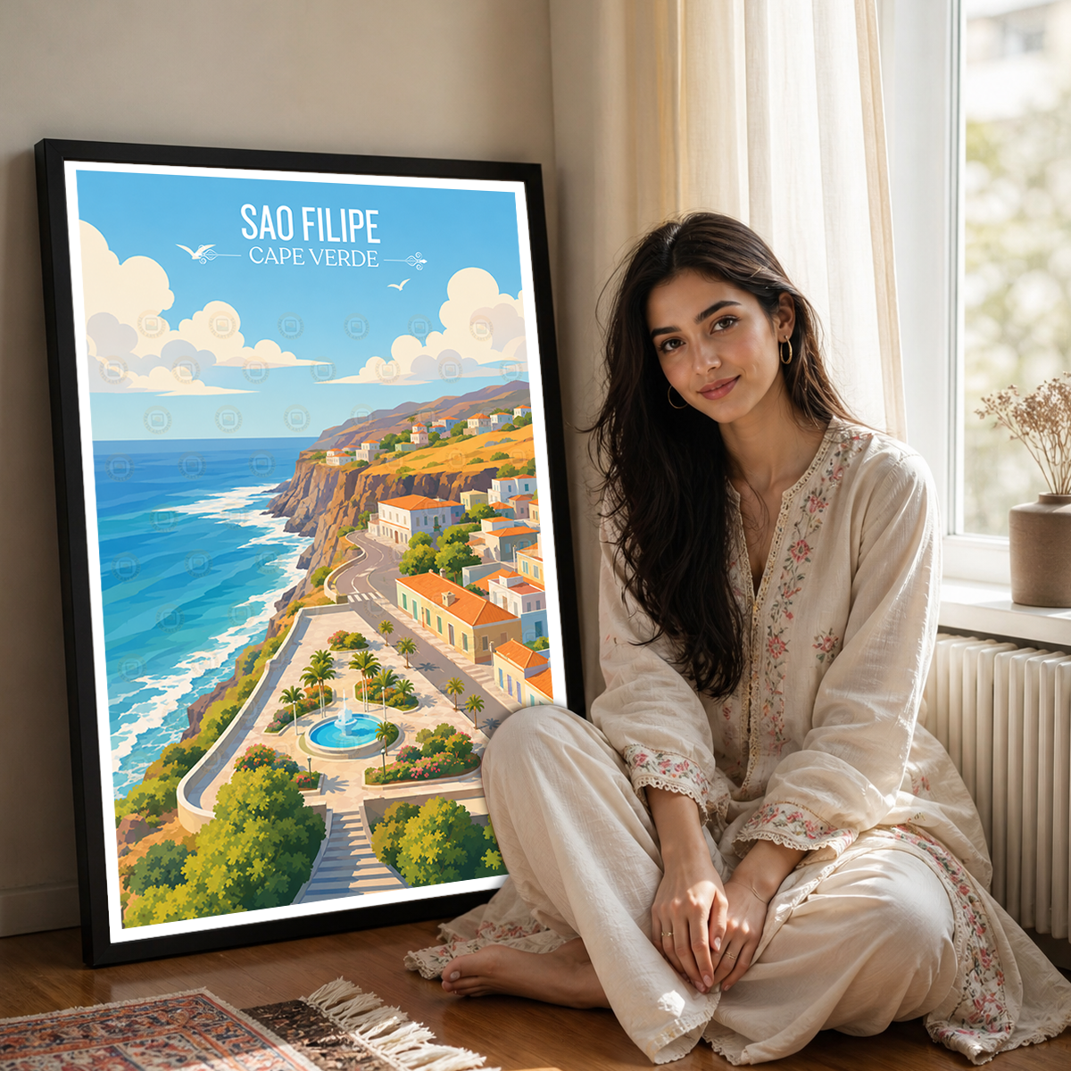 Sao Filipe - Cape Verde - Travel Art Print Wall Deco Poster
