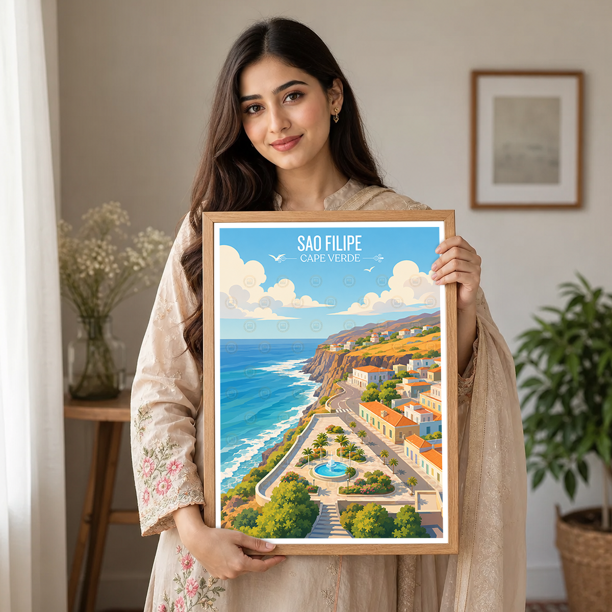 Sao Filipe - Cape Verde - Travel Art Print Wall Deco Poster