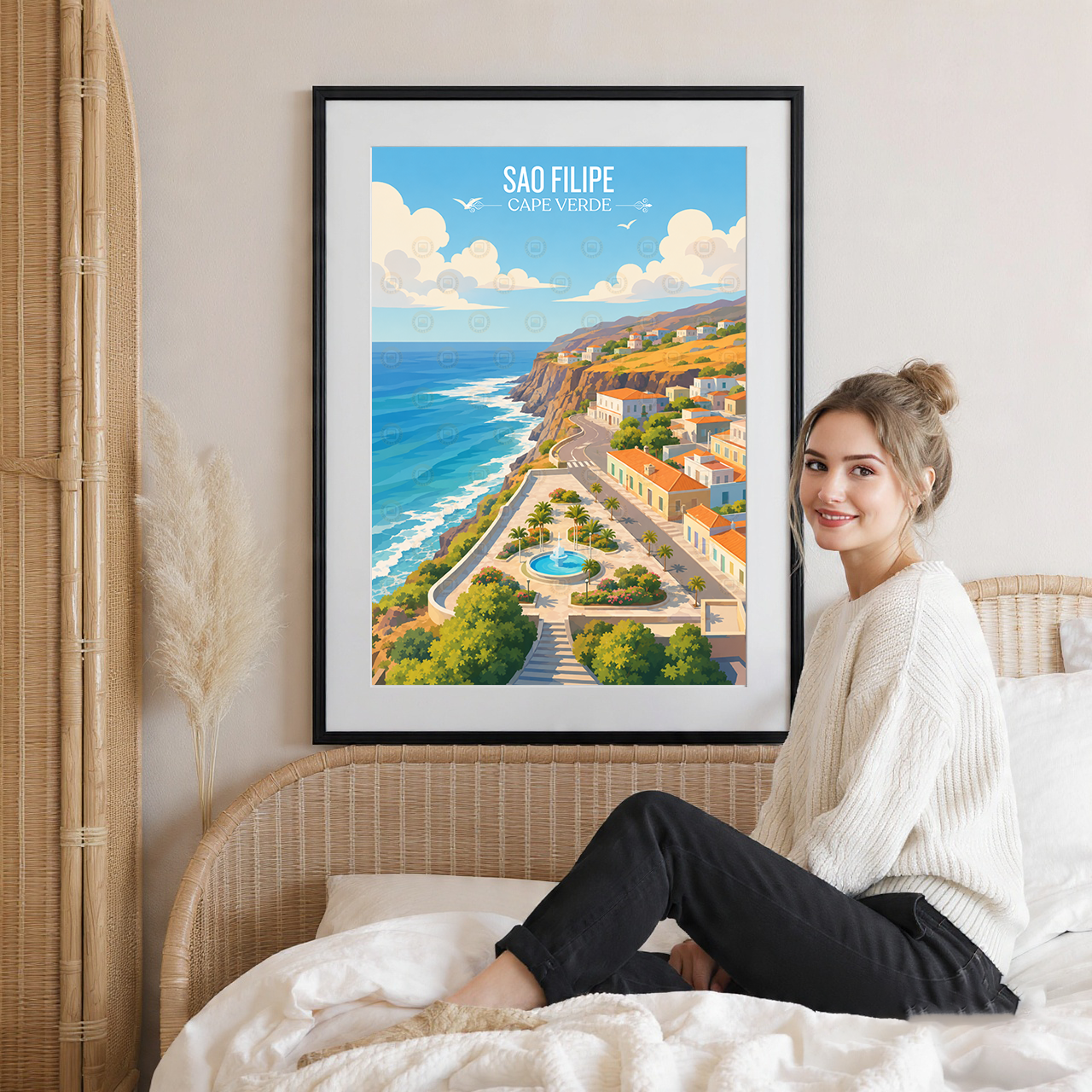 Sao Filipe - Cape Verde - Travel Art Print Wall Deco Poster