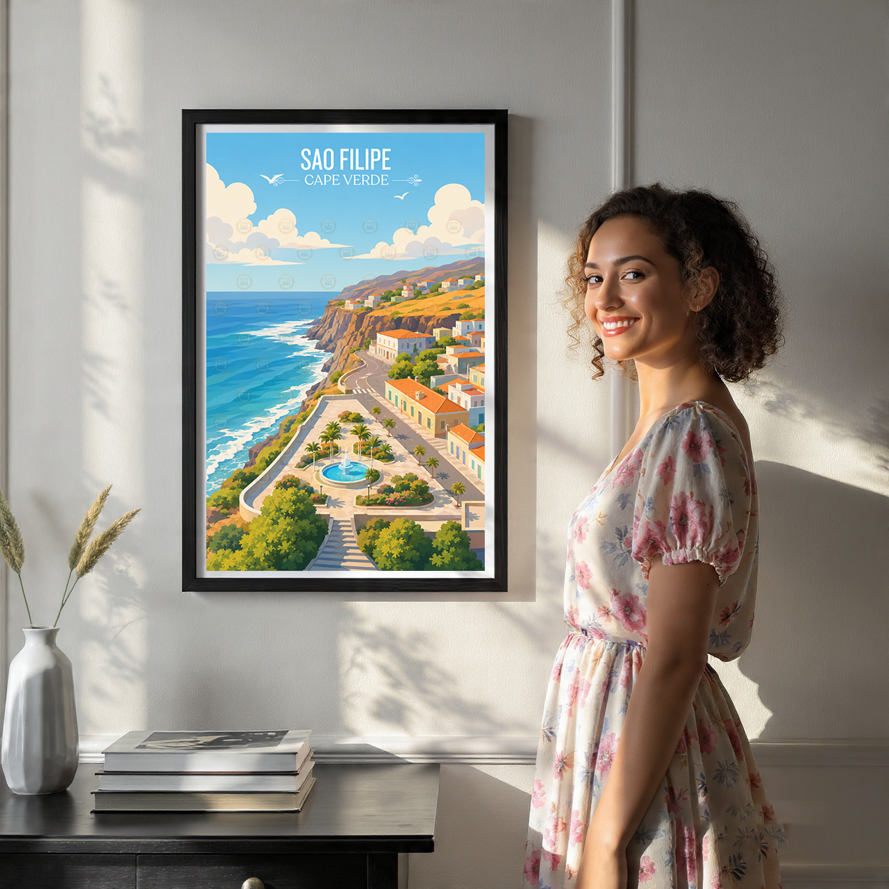 Sao Filipe - Cape Verde - Travel Art Print Wall Deco Poster