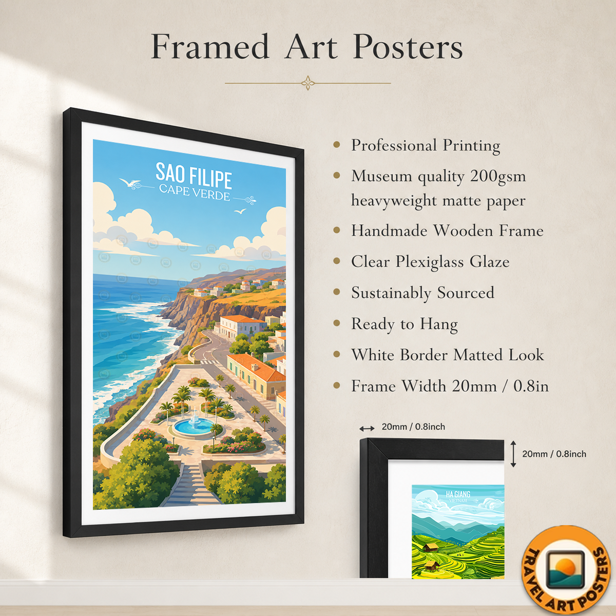Sao Filipe - Cape Verde - Travel Art Print Wall Deco Poster