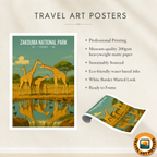 Zakouma National Park travel poster – artwork presentation view 4
