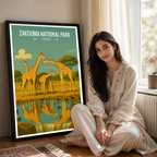 Zakouma National Park travel poster – artwork presentation view 7