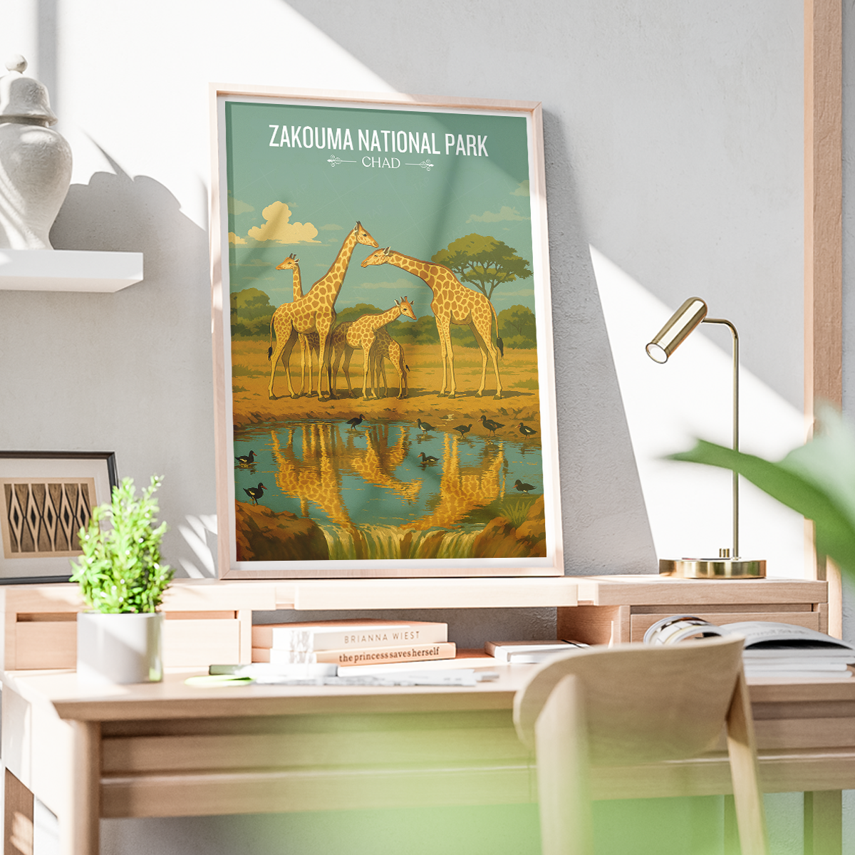 Zakouma National Park travel poster – artwork presentation view 9