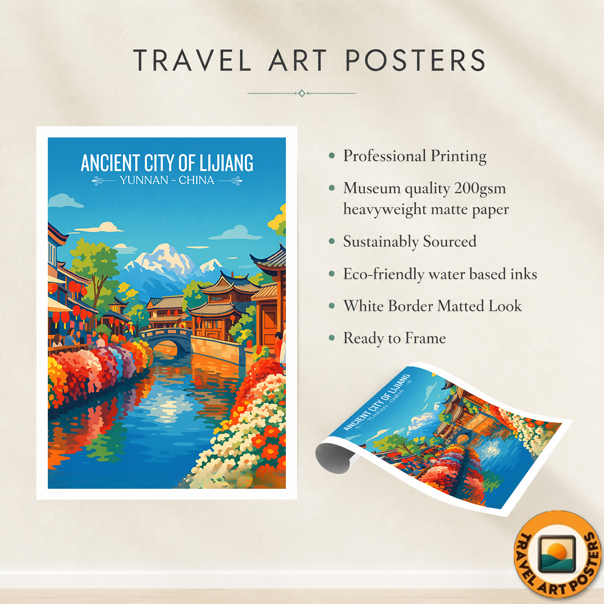 Ancient City of Lijiang - Yunnan - China - Travel Wall Art Print - Art Print - Travel Art Poster