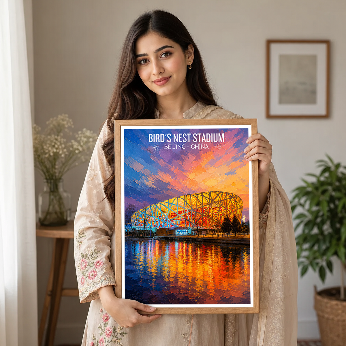 Bird's Nest Stadium - Beijing - China - Travel Wall Art Print - Art Print - Travel Art Poster
