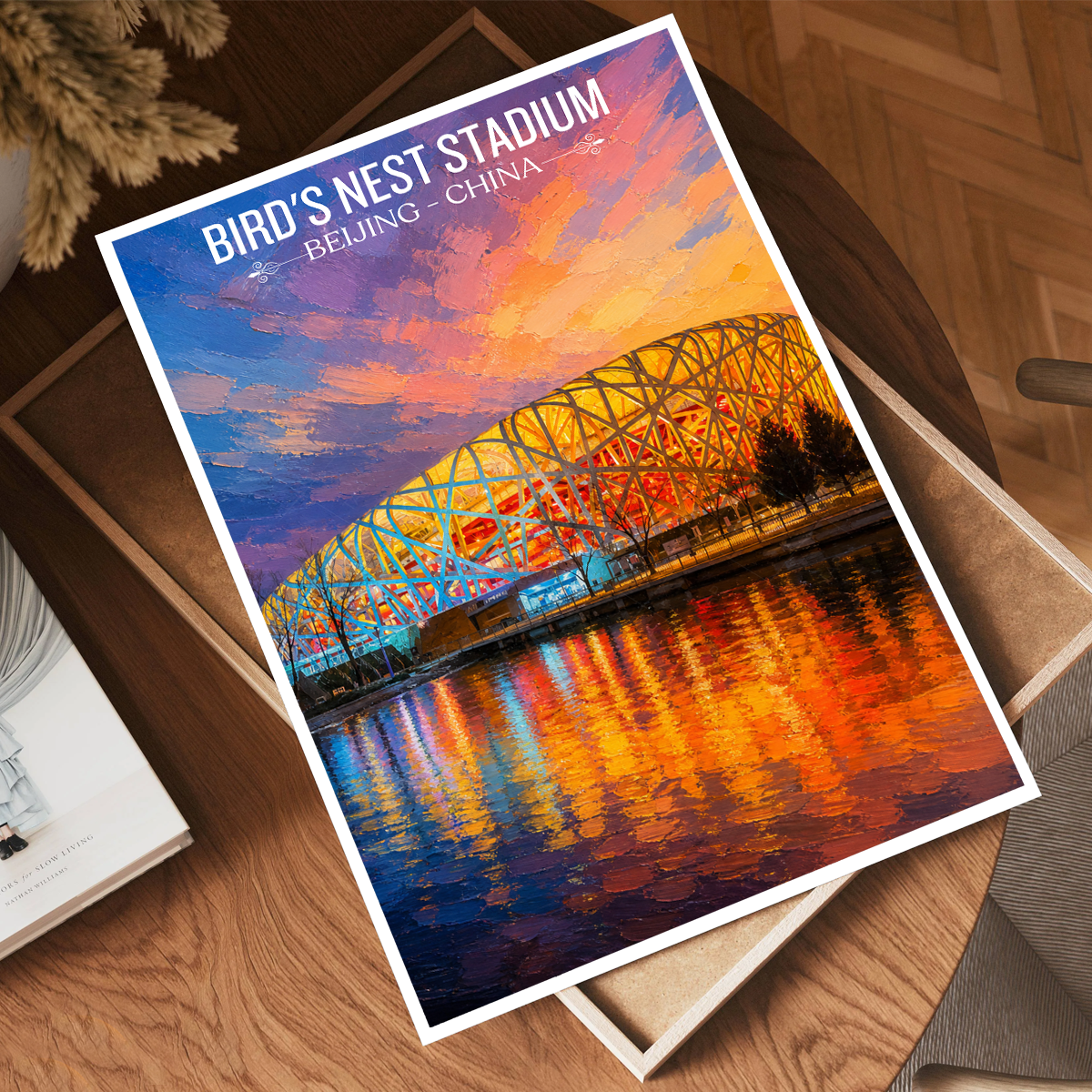 Bird's Nest Stadium - Beijing - China - Travel Wall Art Print - Art Print - Travel Art Poster