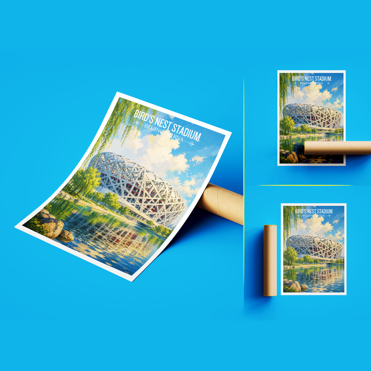 Bird's Nest Olympic Stadium - Beijing - China - Travel Wall Art Print - Art Print - Travel Art Poster