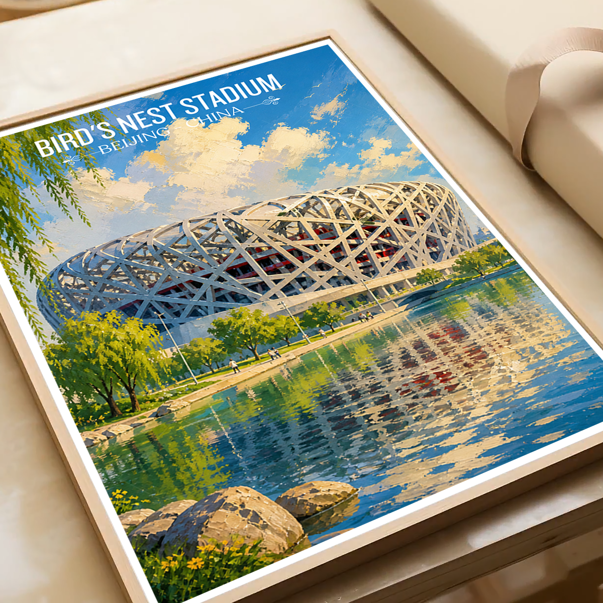 Bird's Nest Olympic Stadium - Beijing - China - Travel Wall Art Print - Art Print - Travel Art Poster